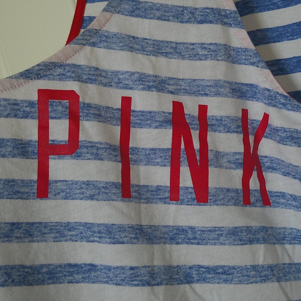 PINK Victoria's Secret Women's Texas Rangers Striped Racerback Tank - Sz Medium - Picture 7 of 7